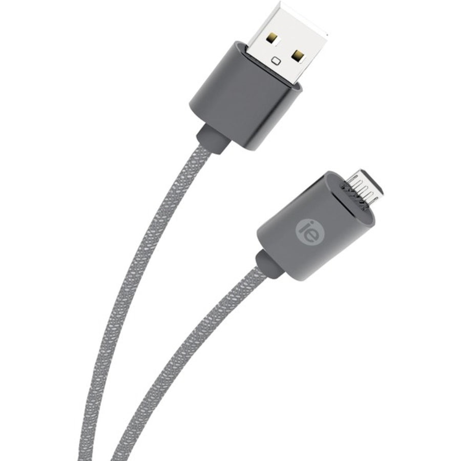 Iessentials Ien-bc6m-gry Charge & Sync Braided Micro Usb To Usb Cable, 6ft (gray)