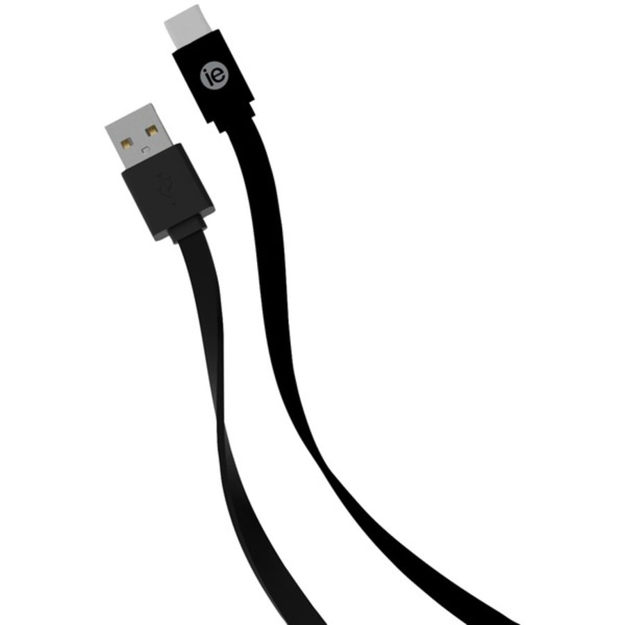 Iessentials Ien-fc4c-bk Flat Usb-c To Usb-a Cable, 4ft (black)