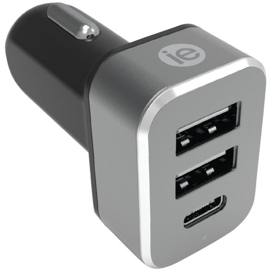 Iessentials Ien-pc42a1c-bk 4.1-amp Car Charger, 2 Usb-a & 1 Usb-c