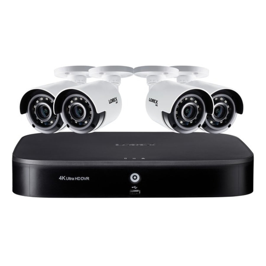 Lorex Dk182-48cae 4k Ultra Hd 8-channel Security System With 2 Tb Dvr And Four 4k Ultra Hd Color Night Vision Bullet Cameras With Smart Home Voice Control