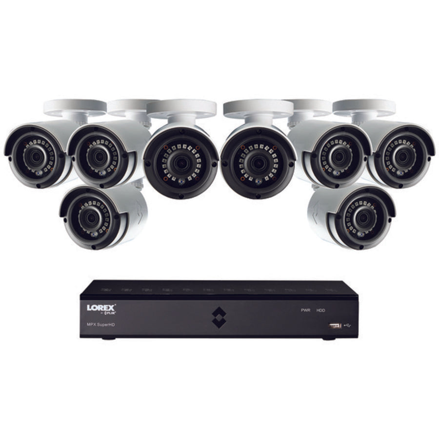 Lorex Lha21081tc8b 8-channel Mpx 1080p Hd 1tb Dvr With 8 Weatherproof Ir Cameras