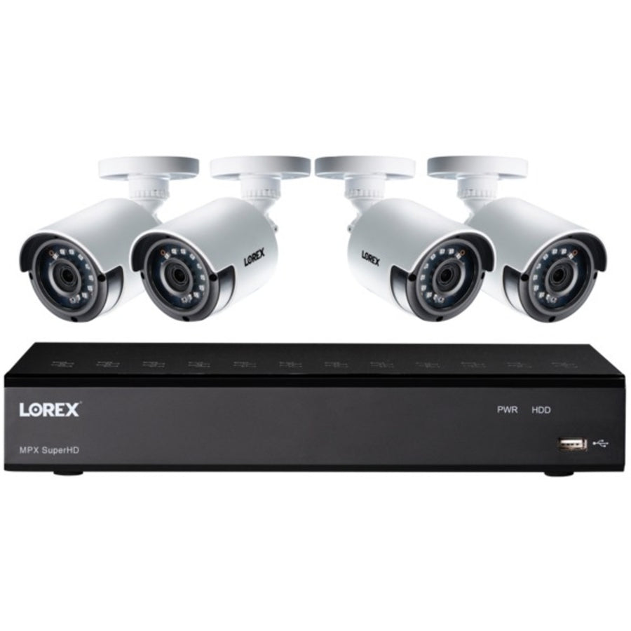 Lorex Lha41041tc4b 4.0-megapixel Super Hd 4-channel 4-camera Security System With Color Night Vision