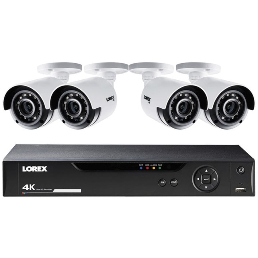 Lorex Lhv51081t4kb 8-channel 4k Hd 1tb Dvr With Four 4k Bullet Security Cameras