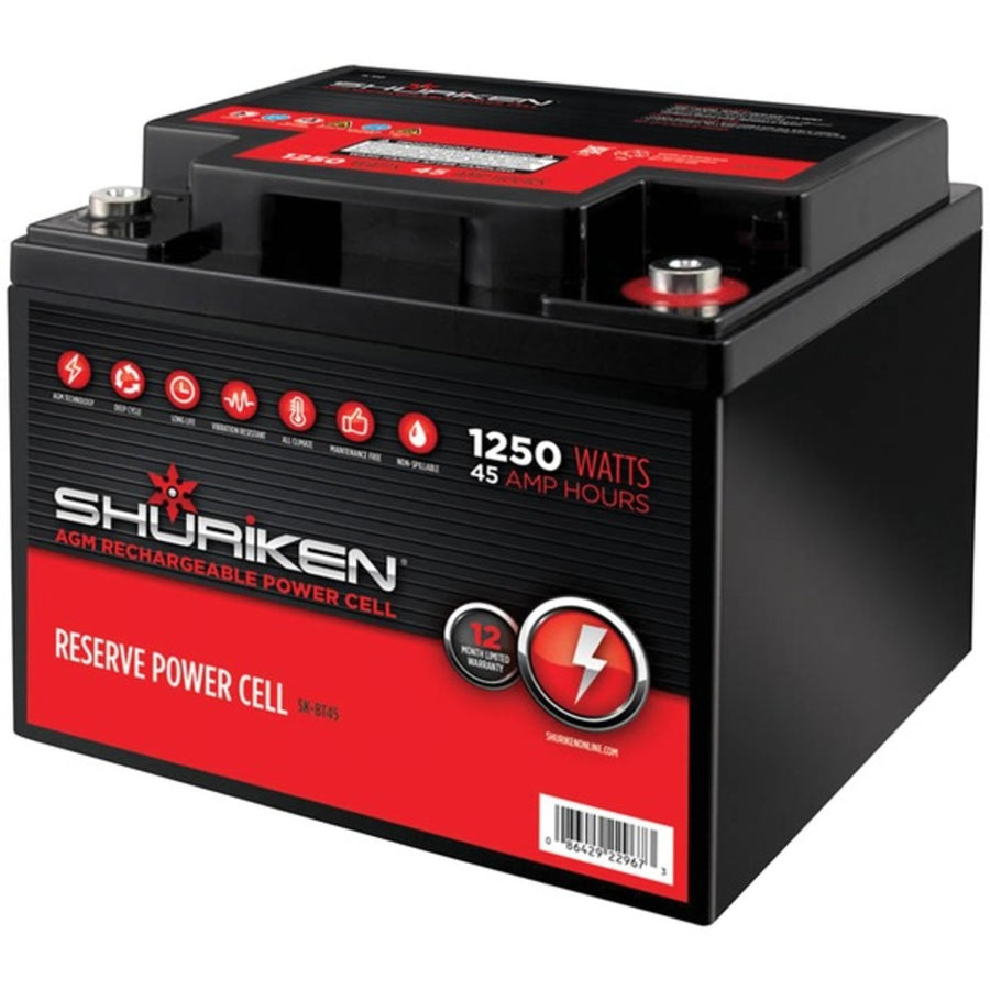 Shuriken Sk-bt45 Reserve Power Cell Agm 12-volt Starting Battery (1,250 Watts, 45ah)