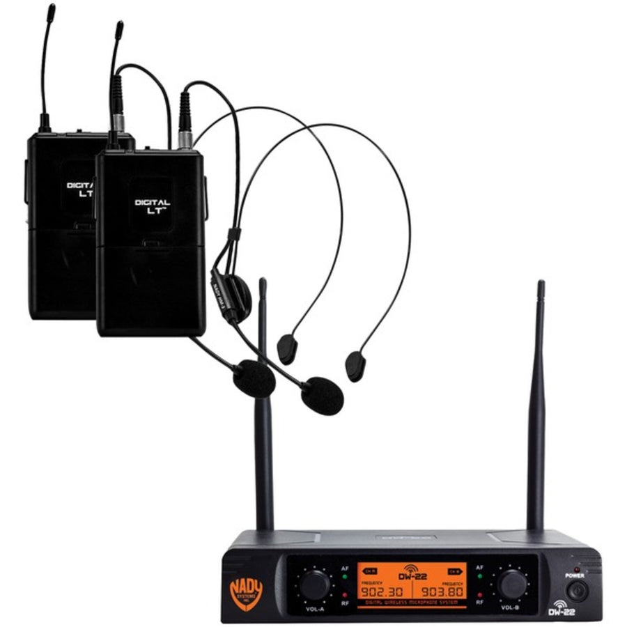 Nady Dw-22-hm-any Dual-transmitter Digital Wireless Microphone System (2 Digital Lt Hm-3 Headsets)