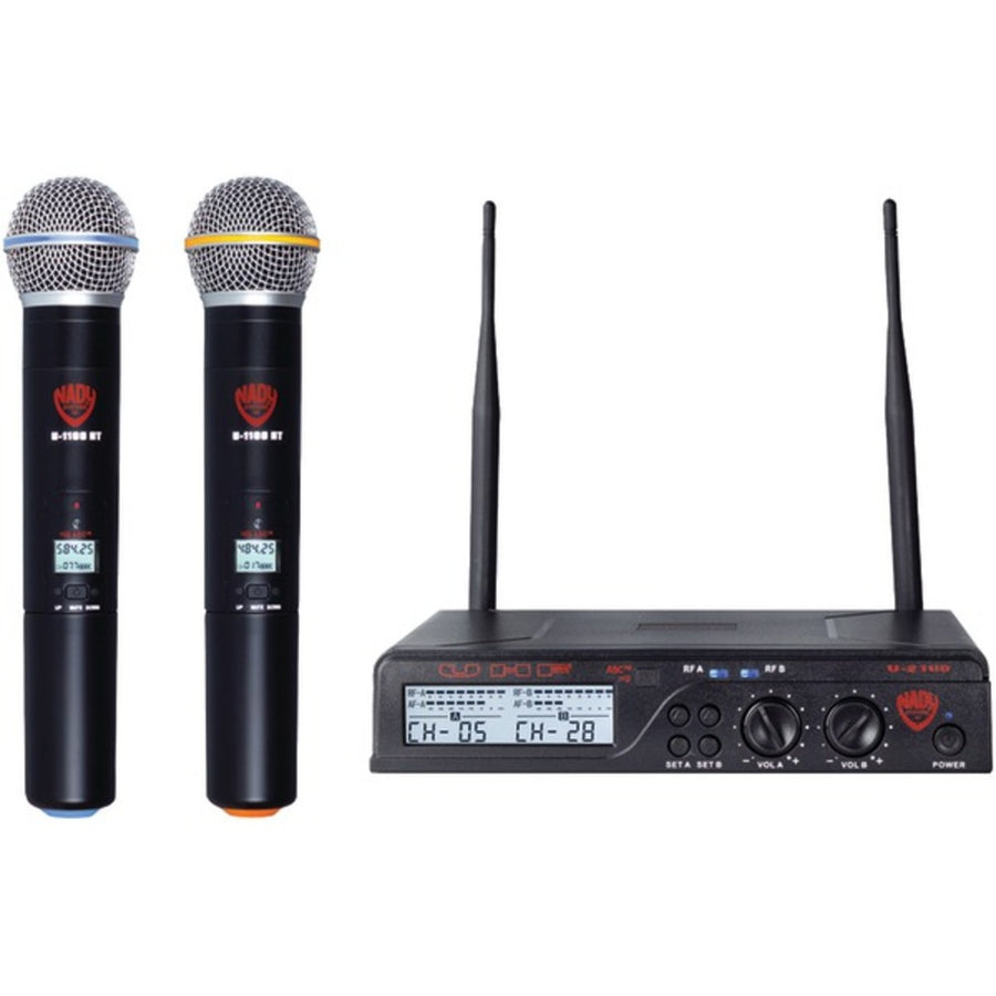 Nady U-2100 Ht Band A/b Dual Uhf 100-channel Wireless Handheld Microphone System