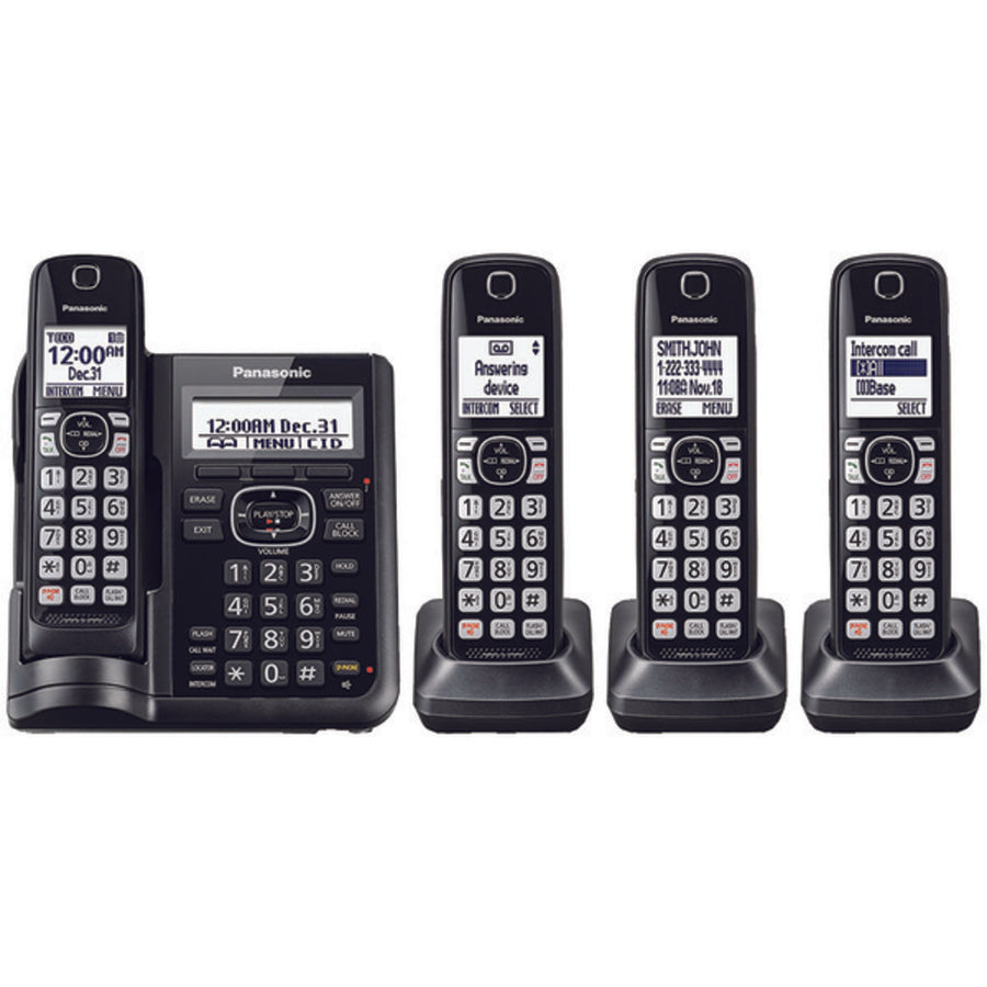 Panasonic Kx-tgf544b Expandable Cordless Phone With Call Block & Answering Machine (4 Handsets)