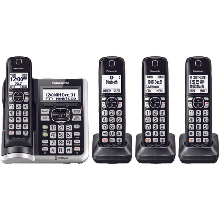 Panasonic Kx-tgf574s Link2cell Bluetooth Cordless Phone With Answering Machine (4 Handsets)