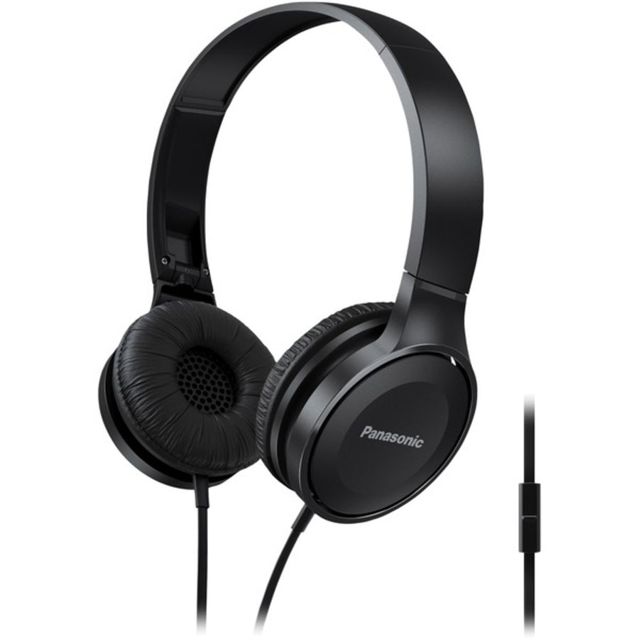 Panasonic Rp-hf100m-k Lightweight On-ear Headphones With Microphone (black)