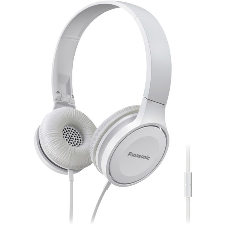 Panasonic Rp-hf100m-w Lightweight On-ear Headphones With Microphone (white)