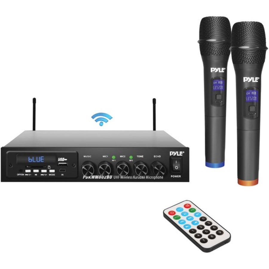 Pyle Pdkwm802bu Wireless Microphone & Bluetooth Receiver System