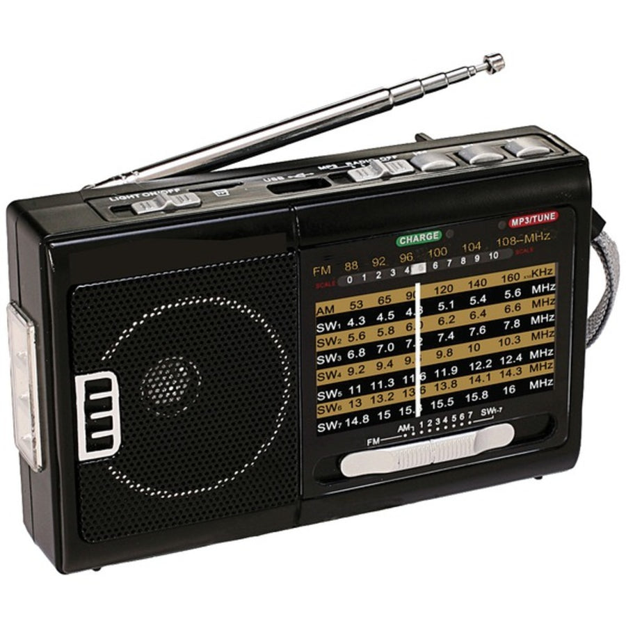 Qfx R-39 Am/fm/sw1 To Sw7 10-band Radio With Flashlight