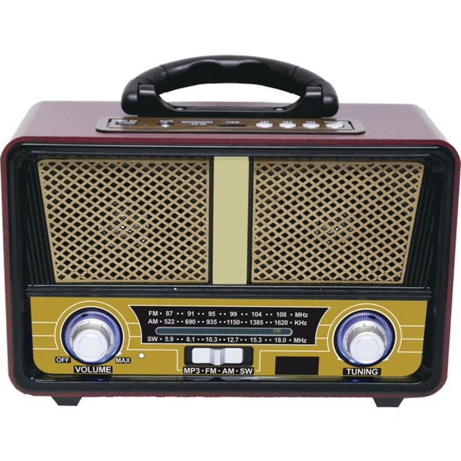 Qfx Retro-90 Retro Am/fm/sw 3-band Radio With Bluetooth