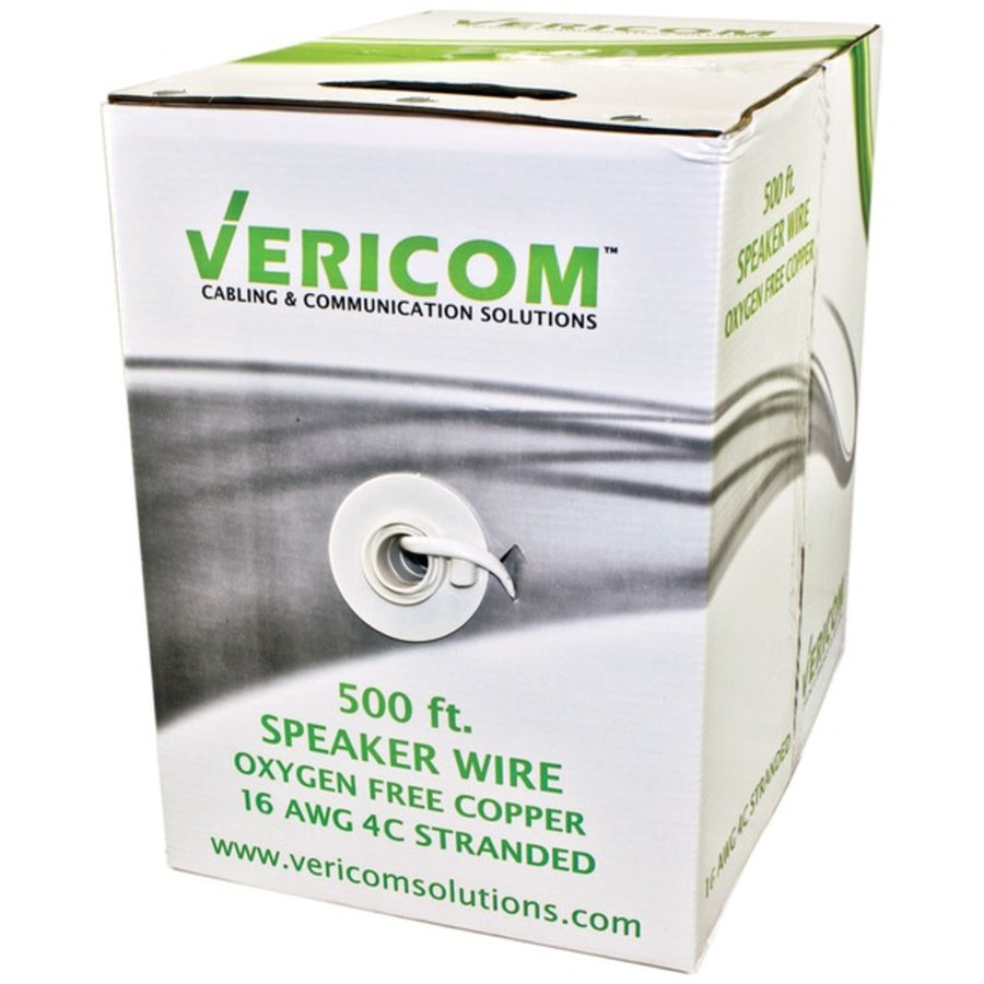 Vericom Aw164-01989 16-gauge 4-conductor 65-strand Oxygen-free Speaker Wire, 500ft