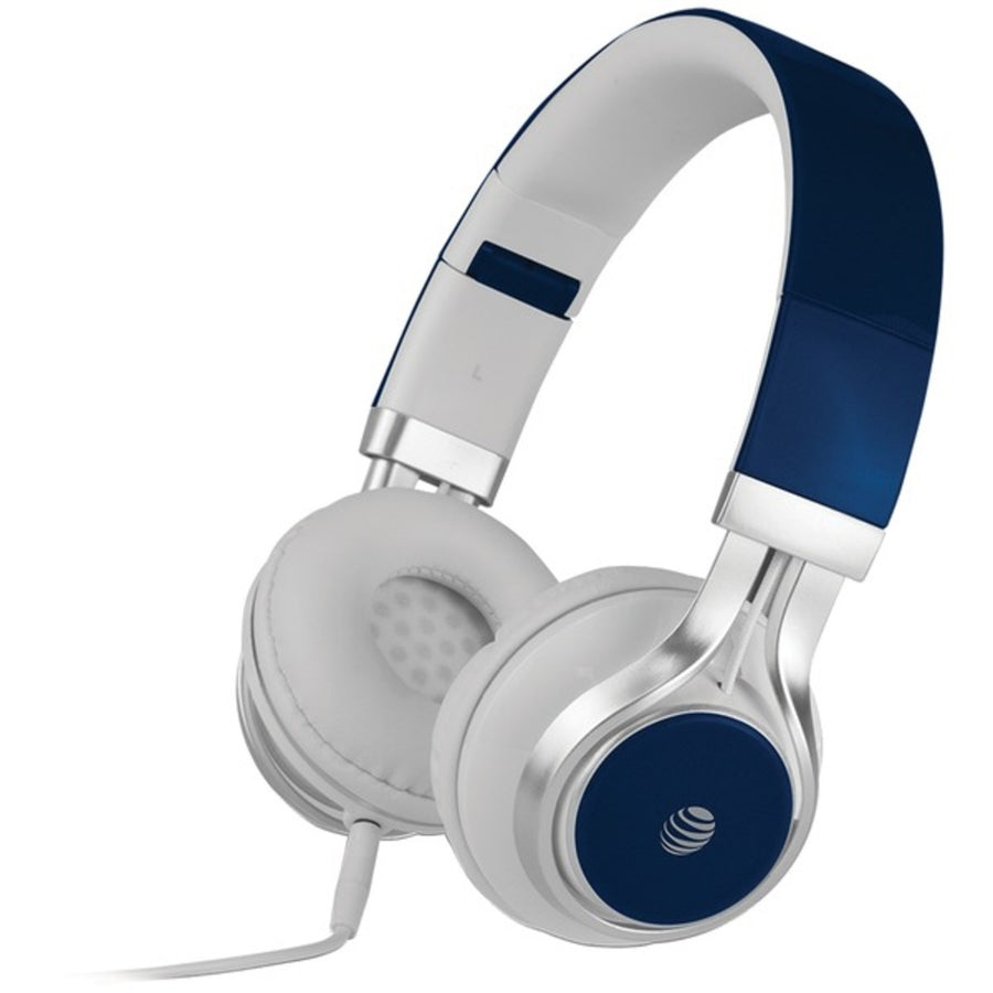 At&t Hpm10-blu Stereo Over-ear Headphones With Microphone (blue)