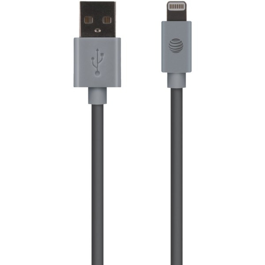 At&t Lc10-gry Charge & Sync Usb Cable With Lightning Connector, 10ft (gray)