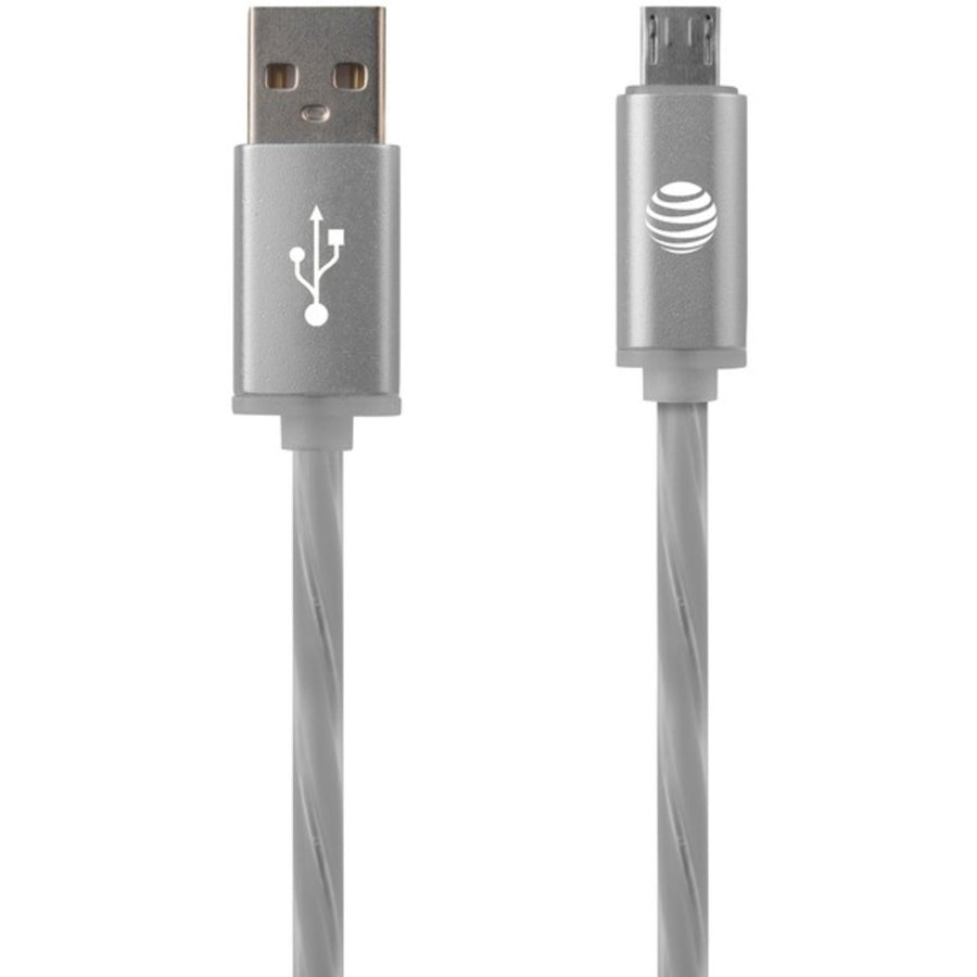 At&t Lmc03-slv Charge & Sync Illuminated Usb To Micro Usb Cable, 3ft (silver)