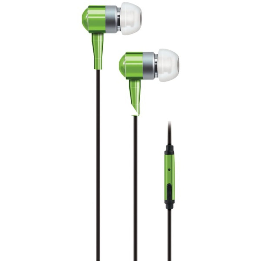 At&t Pebm02-grn Pebm02 In-ear Aluminum Stereo Earbuds With Microphone (green)