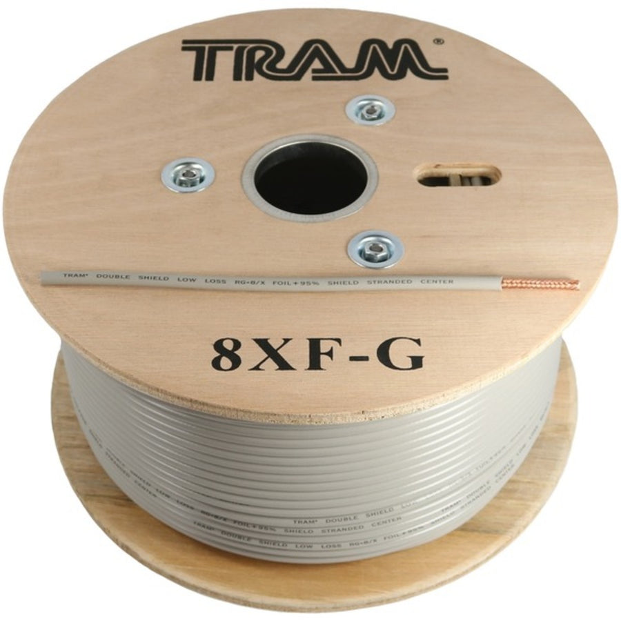 Tram 8xf-g Rg8x 500ft Roll Tramflex Double Shield Coaxial Cable With Gray Jacket