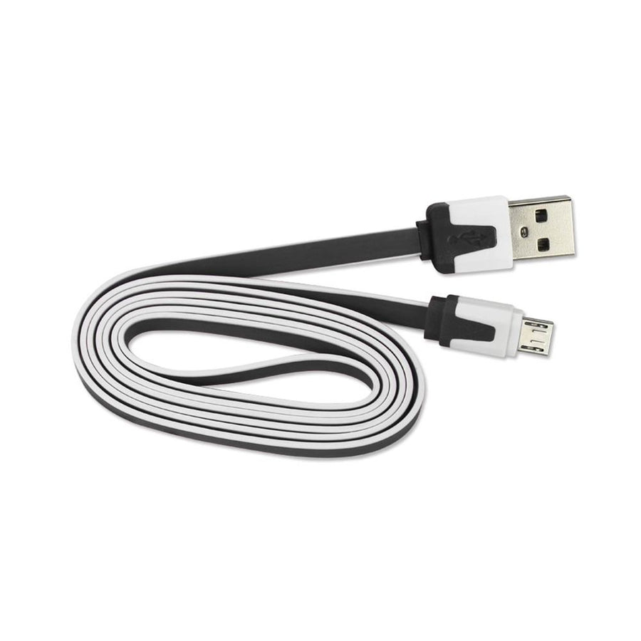 Reiko Micro Usb Flat Usb Data Cable 3.2ft In Black