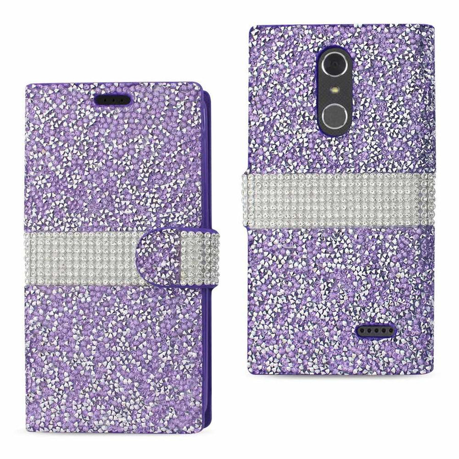 Reiko Grand X 4 Diamond Rhinestone Wallet Case In Purple