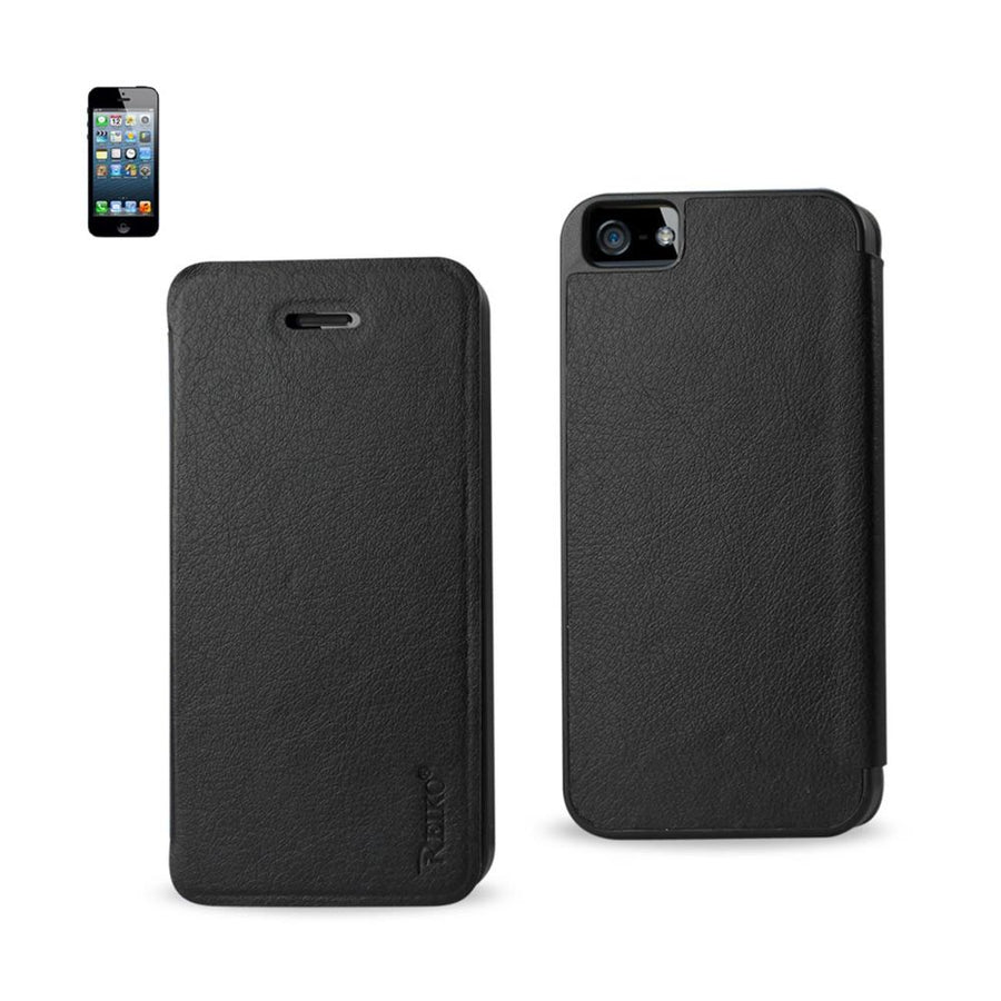 Reiko Iphone Se/ 5s/ 5 Flip Folio Case In Black