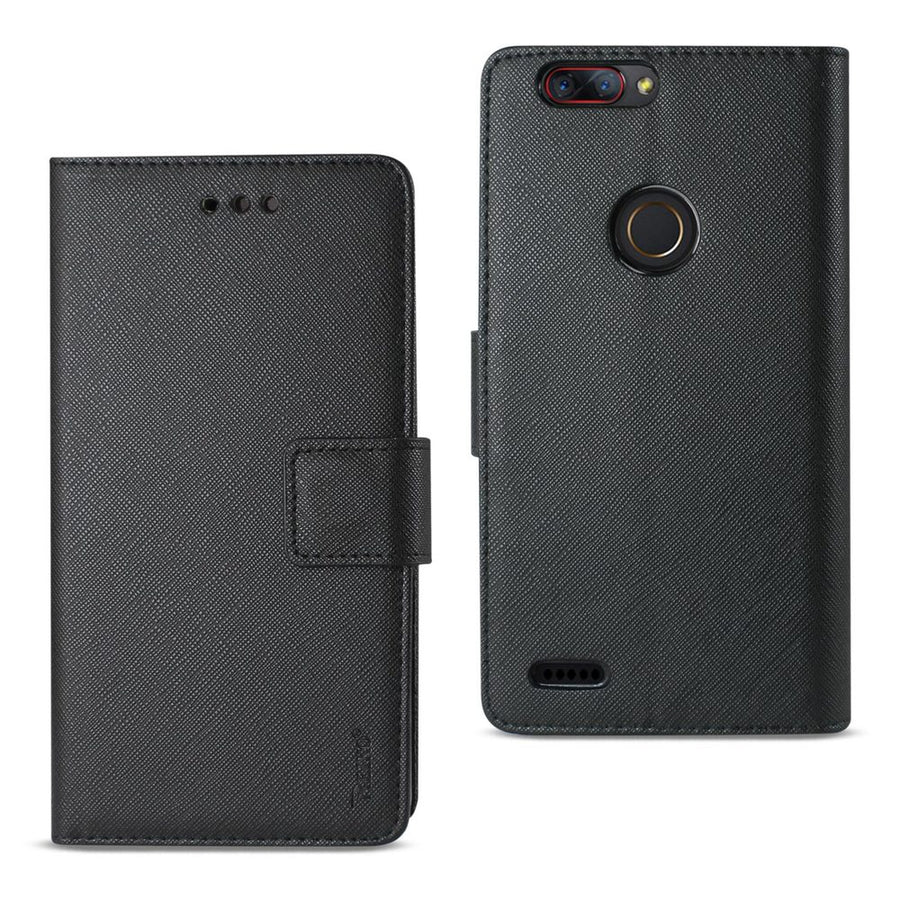 Reiko Zte Blade Z Max/z982/zte Sequoia 3-in-1 Wallet Case In Black