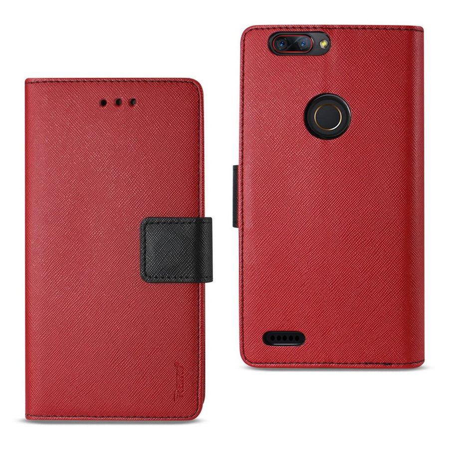 Reiko Zte Blade Z Max/z982/zte Sequoia 3-in-1 Wallet Case In Red