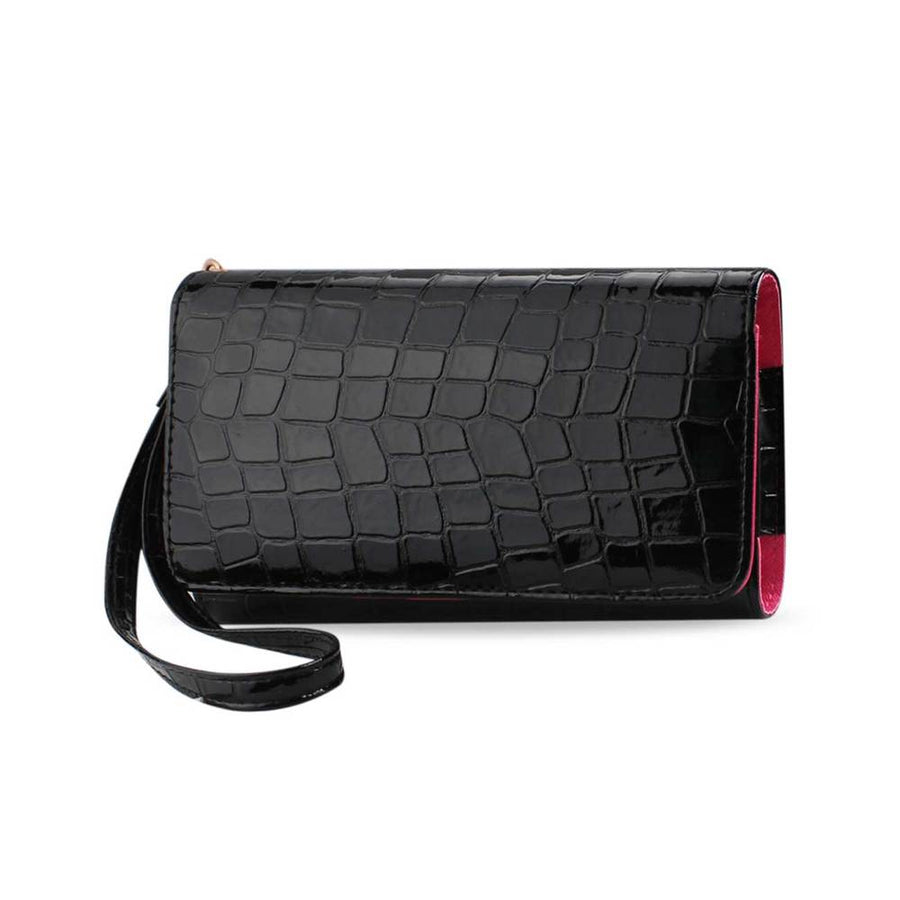 Reiko Crocodile Pattern Purse Wallet Case Samsung Galaxy Note3/note2 Black (6.3x2.9x0.5 Inches)