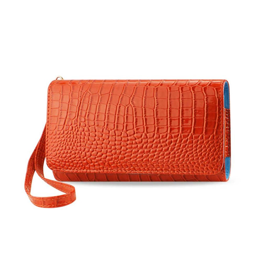 Reiko Crocodile Pattern Purse Wallet Case Samsung Galaxy Note3/note2 Orange (6.3x2.9x0.5 Inches)