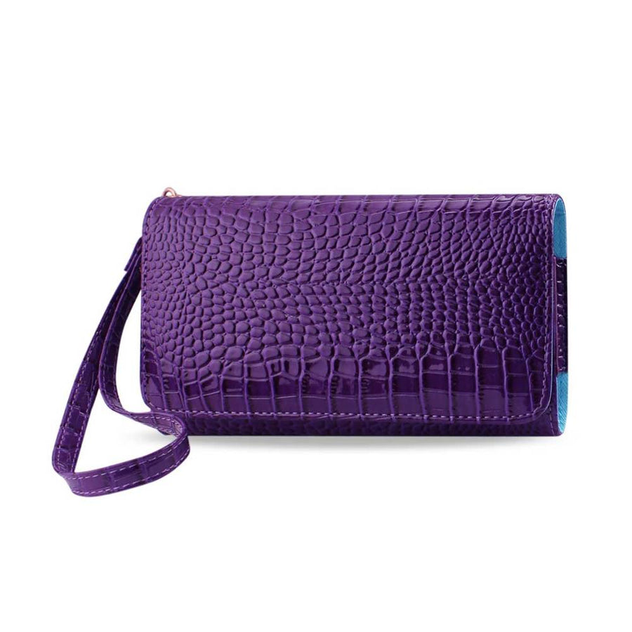 Reiko Crocodile Pattern Purse Wallet Case Samsung Mega 6.3/ Zte N9520 Purple (6.7x3.5x0.5 Inches)