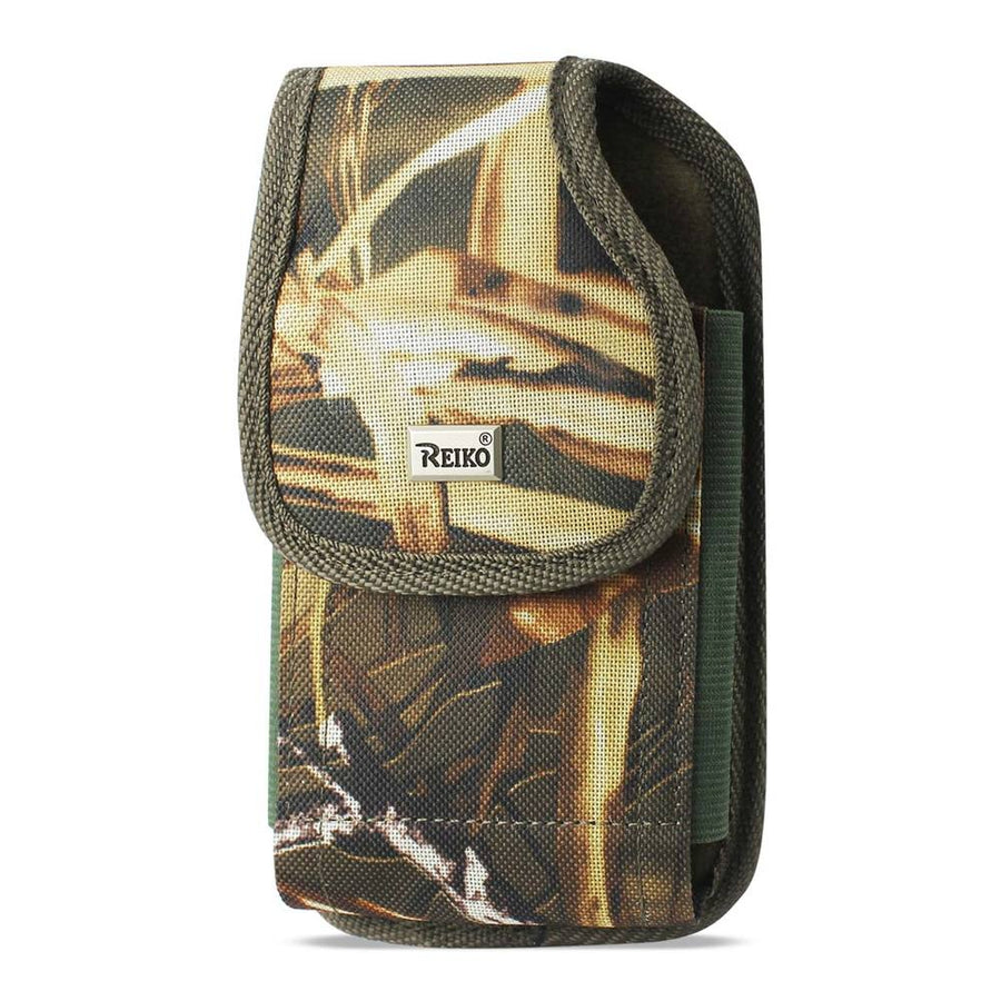 Reiko Vertical Rugged Pouch With Metal Belt Clip In Camouflage (5.3x2.7x0.7 Inches)