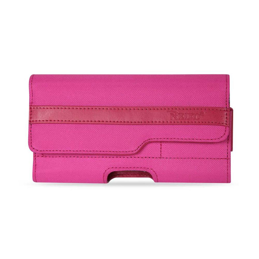 Reiko Rugged Pouch With Card Holder In Pink (6.6x3.5x0.7 Inches)