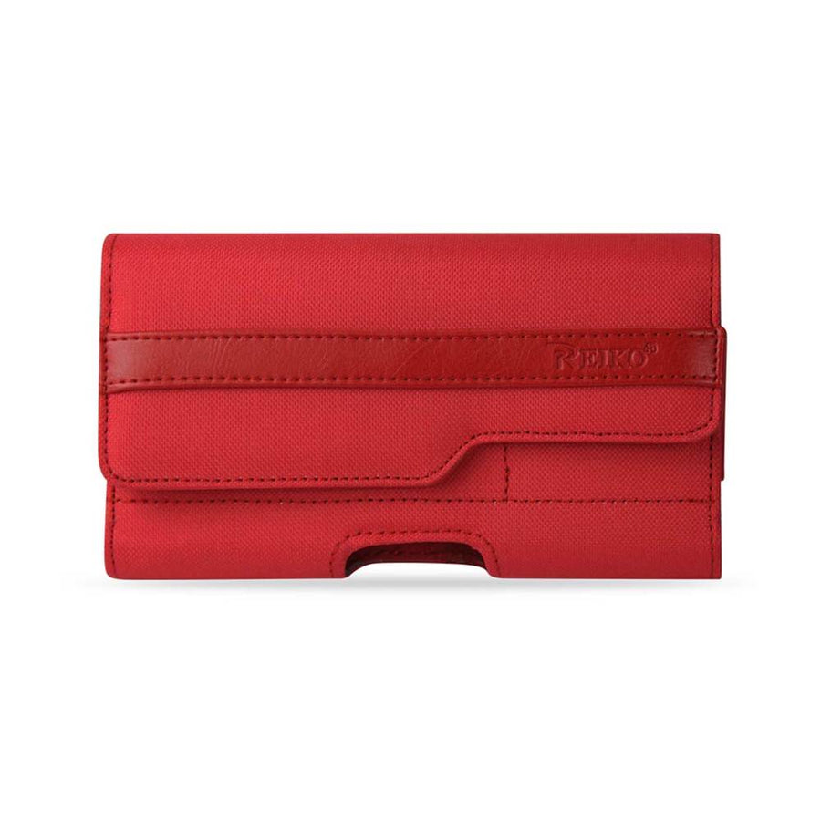 Reiko Rugged Pouch With Card Holder In Red (6.6x3.5x0.7 Inches)