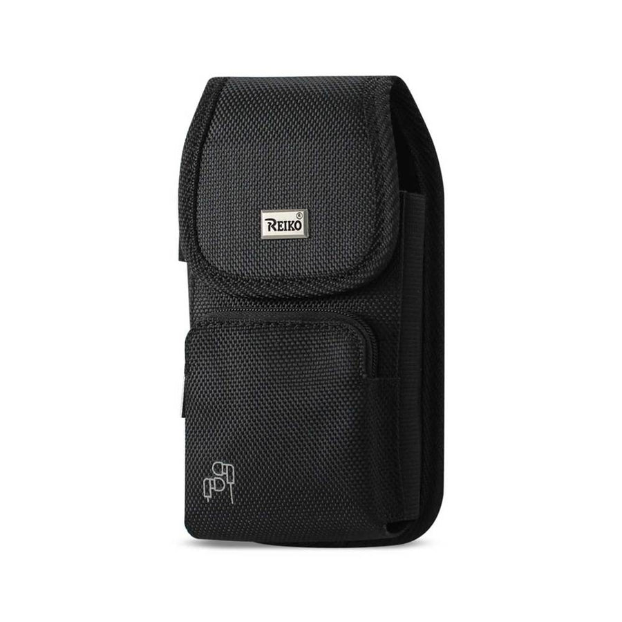 Reiko Vertical Rugged Pouch With Z Lid Pattern In Black (6.6x3.5x0.7 Inches)