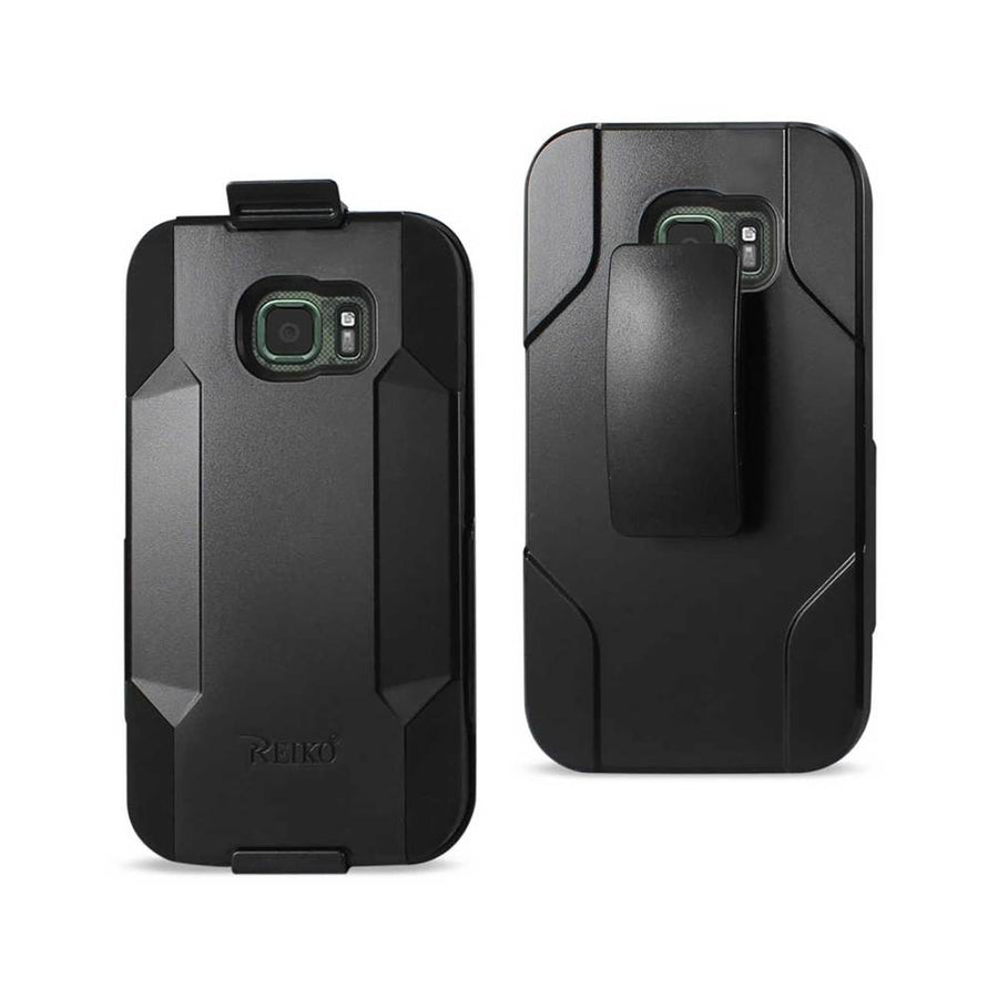 Reiko Samsung Galaxy S7 Active 3-in-1 Hybrid Heavy Duty Holster Combo Case In Black