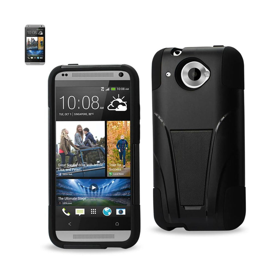 Reiko Htc Zara Hybrid Heavy Duty Case With Kickstand In Black