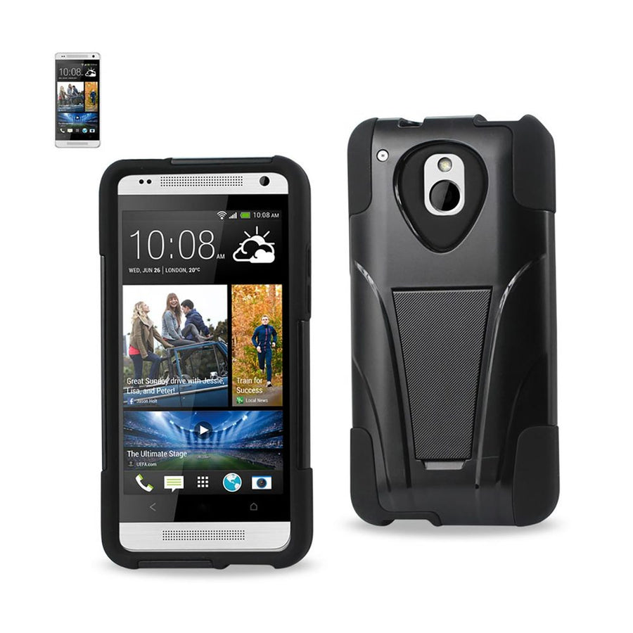 Reiko Htc One Mini M4 Hybrid Heavy Duty Case With Kickstand In Black