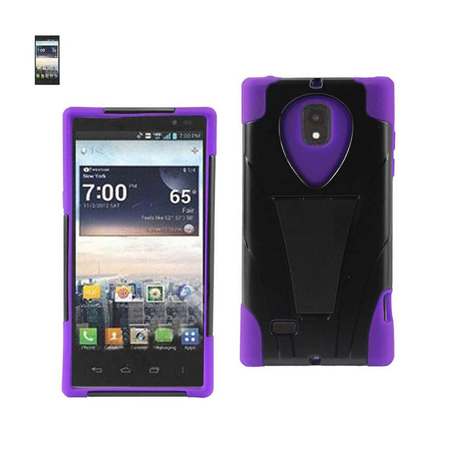 Reiko Lg Spectrum 2 Hybrid Heavy Duty Case With Kickstand In Black Purple