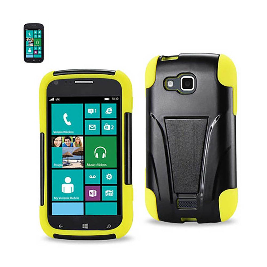 Reiko Samsung Ativ Odyssey Hybrid Heavy Duty Case With Kickstand In Black Yellow