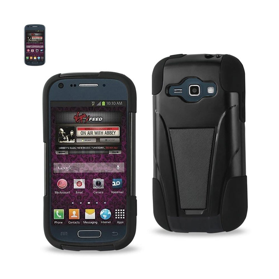 Reiko Samsung Galaxy Ring Hybrid Heavy Duty Case With Kickstand In Black