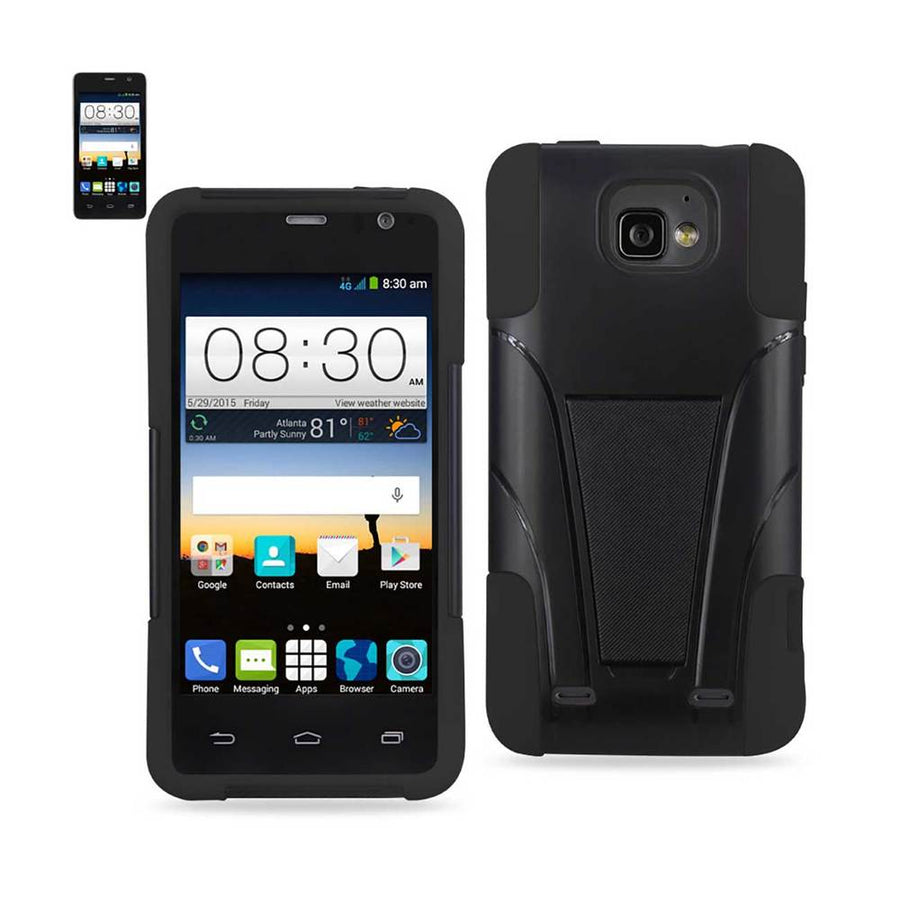 Reiko Zte Sonata 2 Hybrid Heavy Duty Case With Kickstand In Black