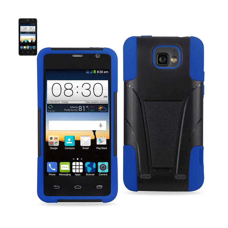 Reiko Zte Sonata 2 Hybrid Heavy Duty Case With Kickstand In Navy Black