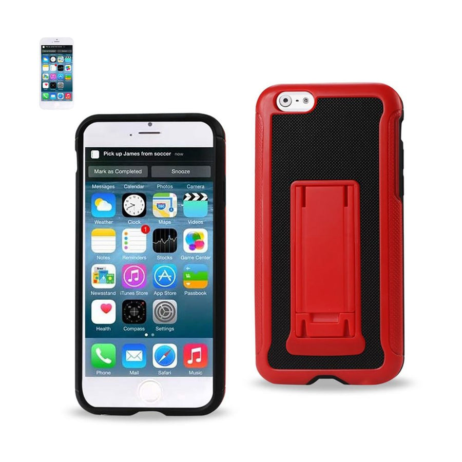 Reiko Iphone 6s/ 6 Hybrid Heavy Duty Case With Vertical Kickstand In Black Red