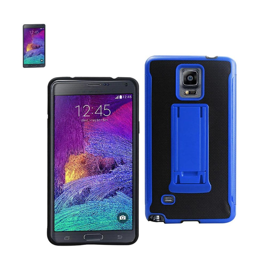 Reiko Samsung Galaxy Note 4 Hybrid Heavy Duty Case With Vertical Kickstand In Black Navy