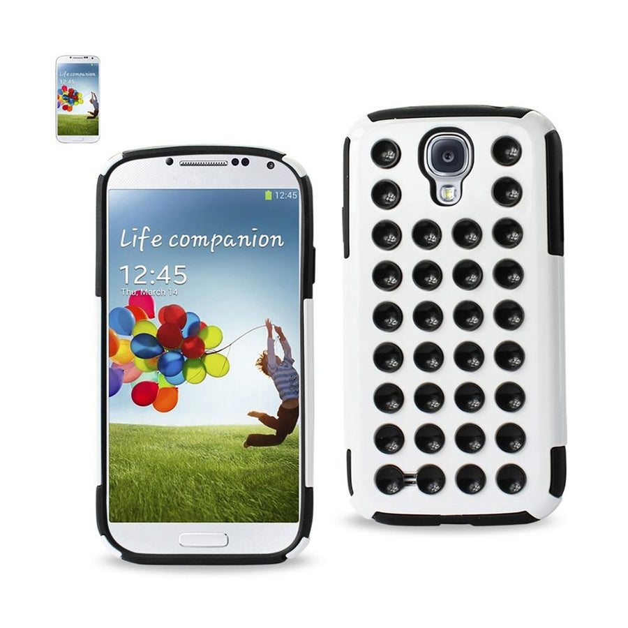 Reiko Samsung Galaxy S4 Hybrid Suction Dot Holes Case In Black White