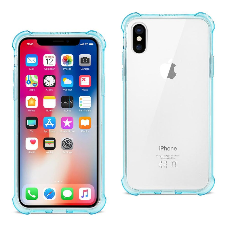 Reiko Iphone X/iphone Xs Clear Bumper Case With Air Cushion Protection In Clear Navy