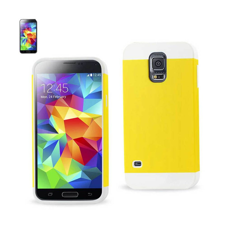 Reiko Samsung Galaxy S5 Hybrid Case With Card Holder In White Yellow