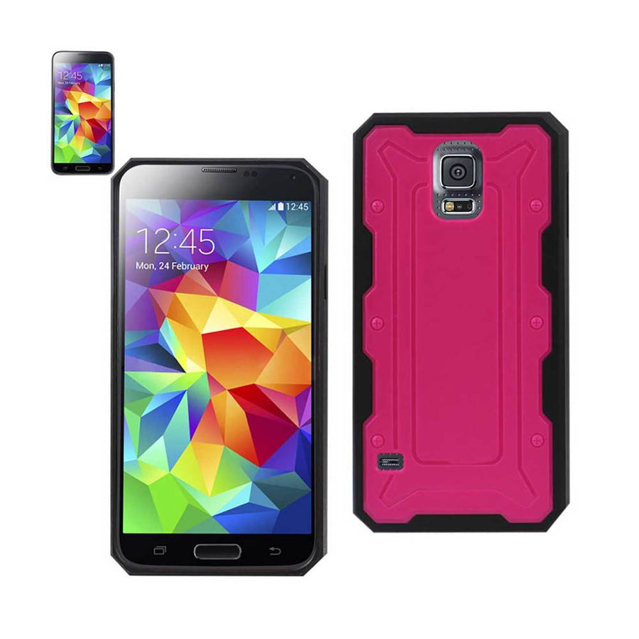 Reiko Samsung Galaxy S5 Dual Color Transformer Case In Hot Pink Black