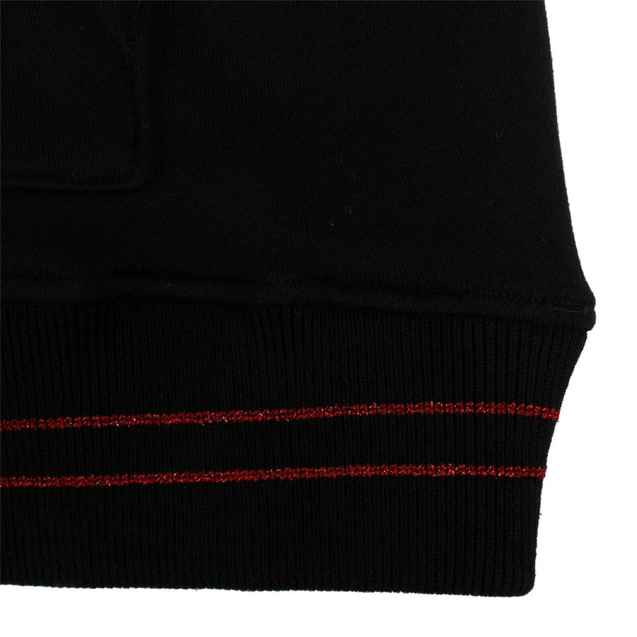 Varsity Cotton And Leather Hoodie - Black / Red